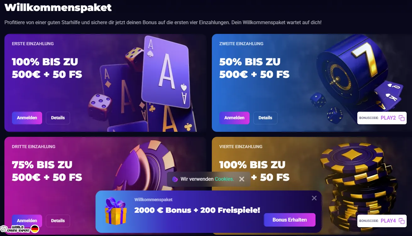 Willkommensangebote und Promos - Holen Sie sich einen Bonus bei Lucky7even